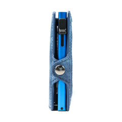 Slim Denim Leather RFID Pop-Up Wallet by Snagg It Purses