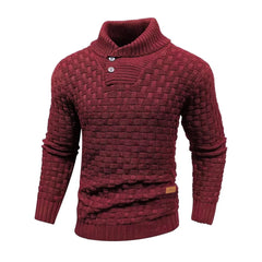 Men’s Waffle-Knit Turtleneck Pullover | Smart-Casual Thermal Winter Top