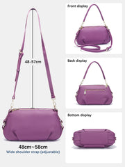 Genuine Leather Pillow Handbag – Simple High-Quality Small Shoulder & Crossbody Bag for Women