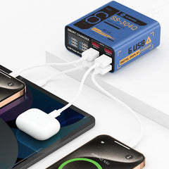 SS-304Q 6 port Usb Digital Display Fast Charge by Snagg A Charging Station