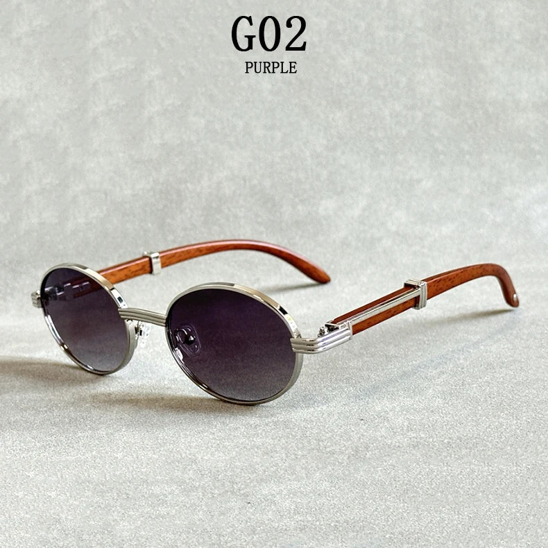 Luxe Oval Wooden Sunglasses by Snagg A Shades