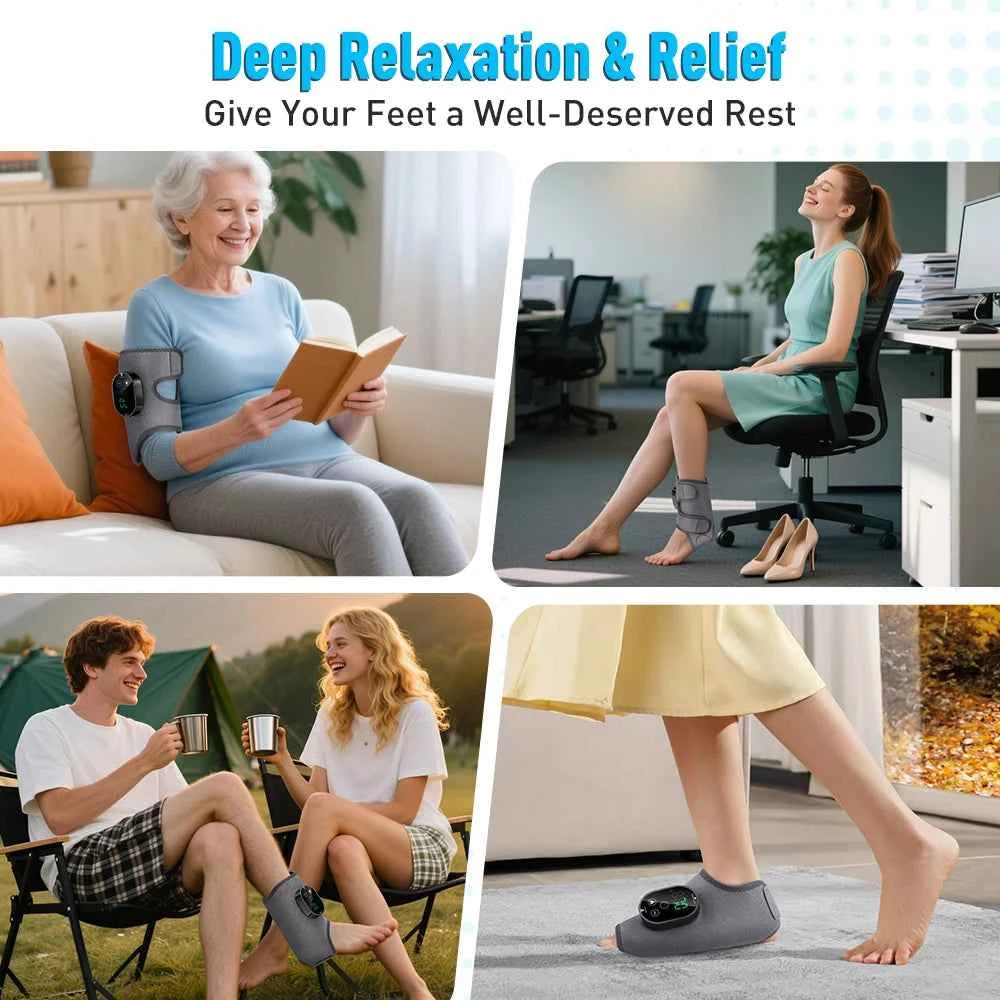 Electric Heating & Vibration Foot Massager – Adjustable Ankle & Joint Therapy Wrap