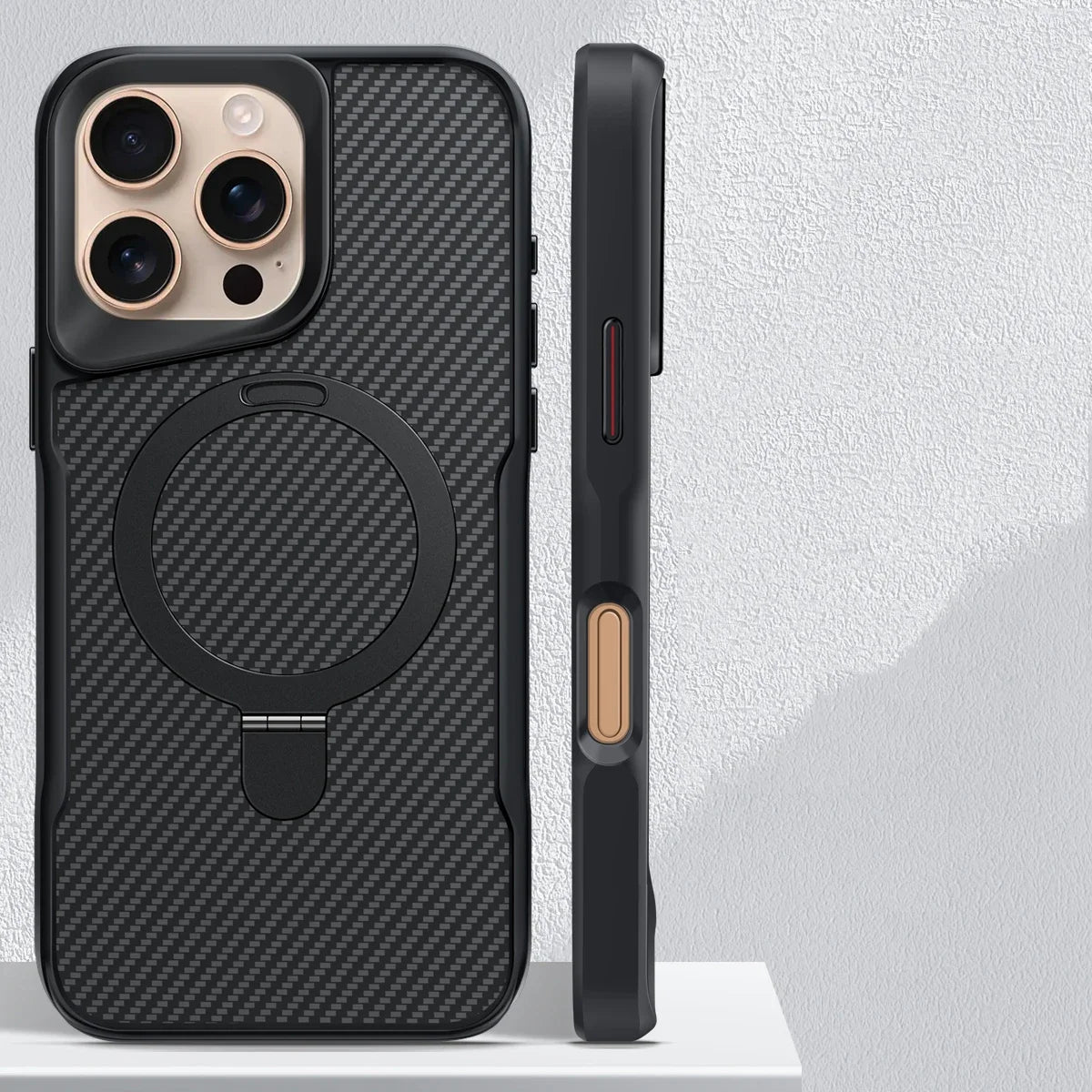 Carbon Fibre Pattern Magsafe phone case for iPhone 16 Series by Snagg A Phone Case