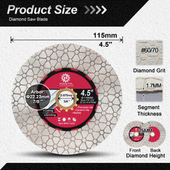 Diamond Cutting Disc 105–125mm | Tile Cutting Grinding for Porcelain Ceramic Marble Granite Quartz CE