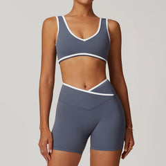 Women's 2-Piece Yoga Workout Set | High Waist Leggings & Sports Bra Gym Tracksuit Athletic Wear