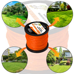 Spiral Strimmer Line 2.0–4.0mm | Graphite-Filled Nylon String Trimmer Cord for Lawn Mower Grass Cutter