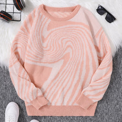 Men’s Maze Jacquard Pullover | Geometric Contrast Round-Neck Sweater
