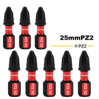 1" Pozidriv #2 PZ2 Impact Screwdriver Bit Set – Magnetic S2 Alloy Steel Power Bits (30–49 Pieces)
