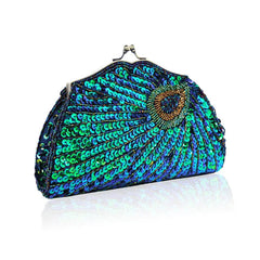 Retro Beaded Peacock Evening Purse by Snagg It Purses