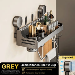 Wall-Mounted Kitchen Organizer Shelf by Snagg A Rack