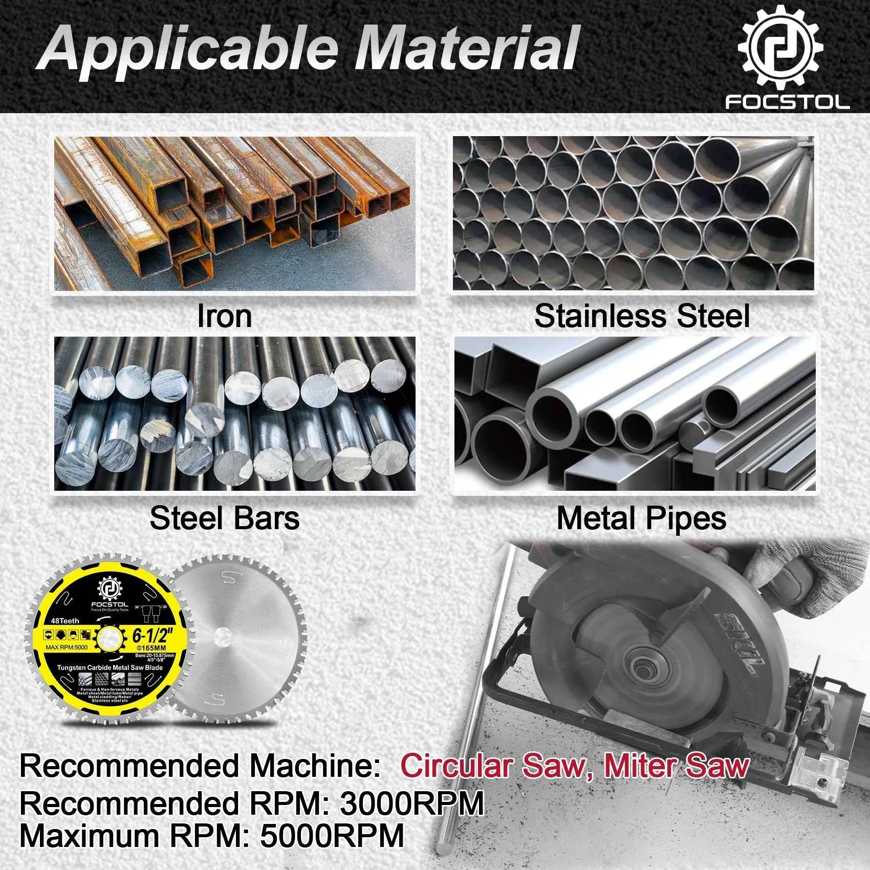 Hard Alloy Circular Saw Blade for Metal | Iron Metal Plate Tube Stainless Steel Wood Cutting CE Certified