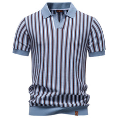 Men's "Ice Silk" Stripe Polo | 2026 Cooling Touch Summer Essential