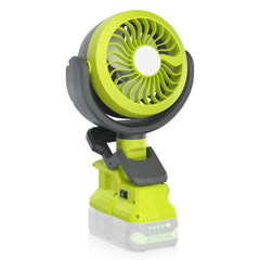 2 in 1 Cordless Jobsite Fan & LED Light | High Intensity Portable Ventilation Compatible With Ryobi 18V Batteries