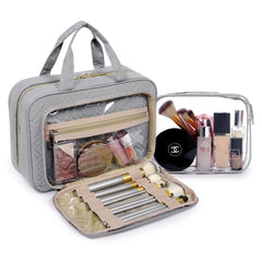 Women's Large Waterproof Cosmetic Bag – Travel Makeup Pouch Organiser with 360° Swivel Hook