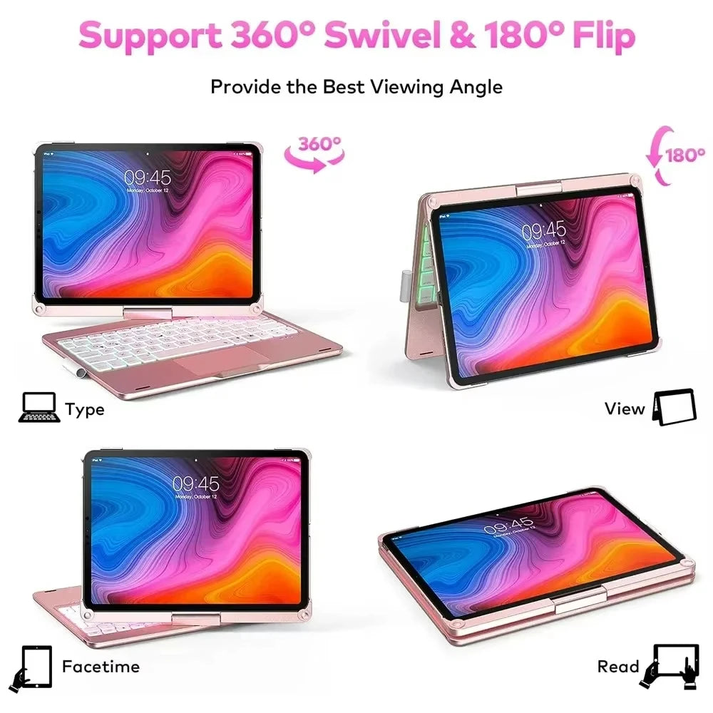 360 Degree Flip Backlit Magic Keyboard For iPad 11th Generation A16/ iPad Air 7 11 13 inch by Snagg A Wireless Keyboard