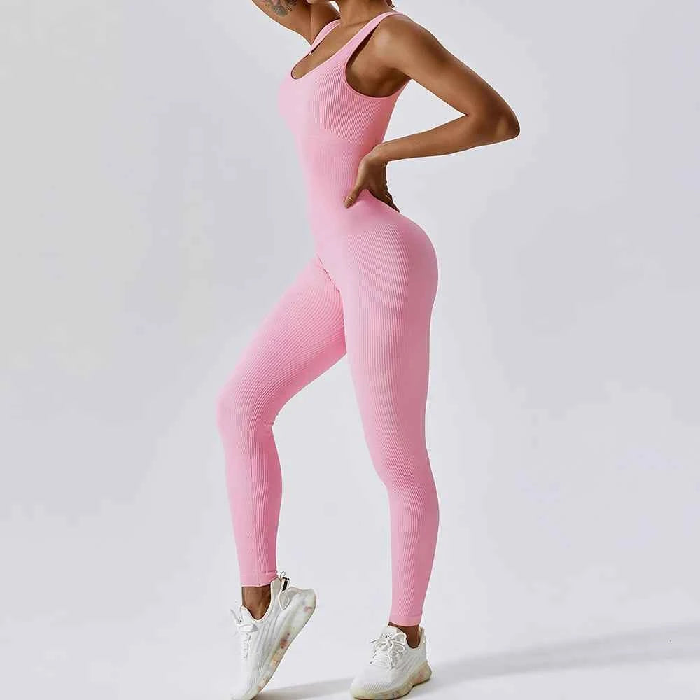 Women's Seamless One-Piece Yoga Suit | Push-Up Belly Tightening Dance Fitness Workout Bodysuit