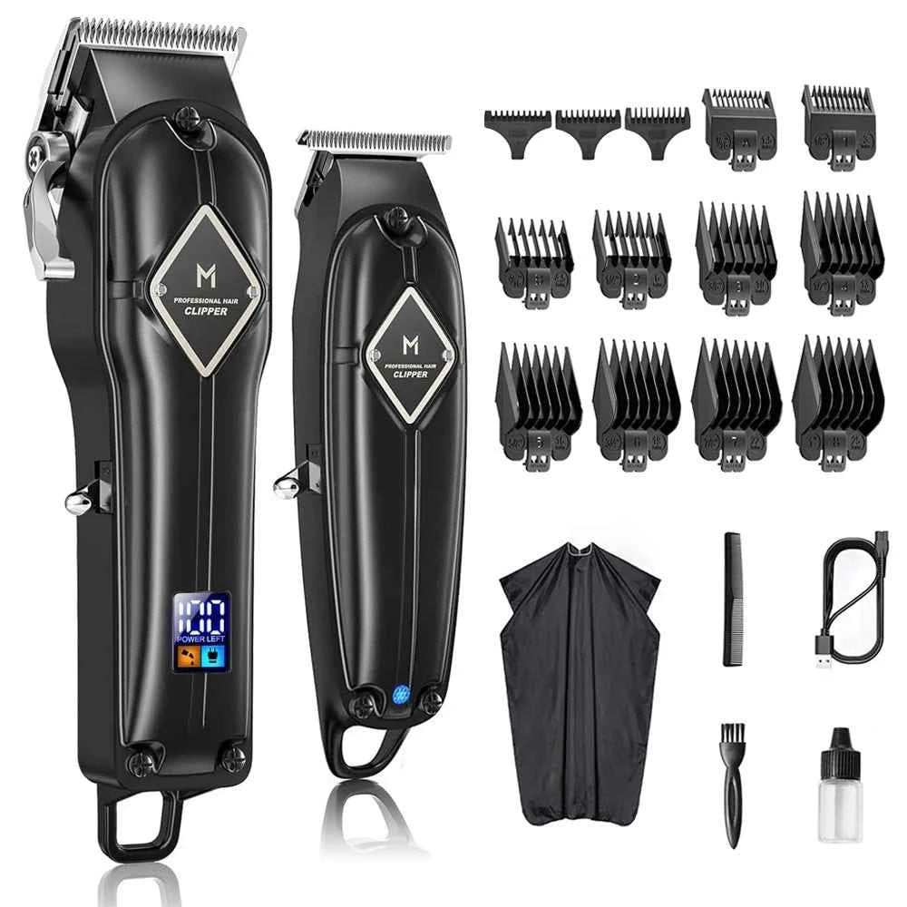 Professional 2 Piece Cordless Grooming Suite – All in One Master Clipper & Precision T Blade Trimmer Kit