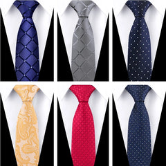 6 Pieces Classic Men’s Tie Set - Woven Jacquard Neckties for Business & Formal Events