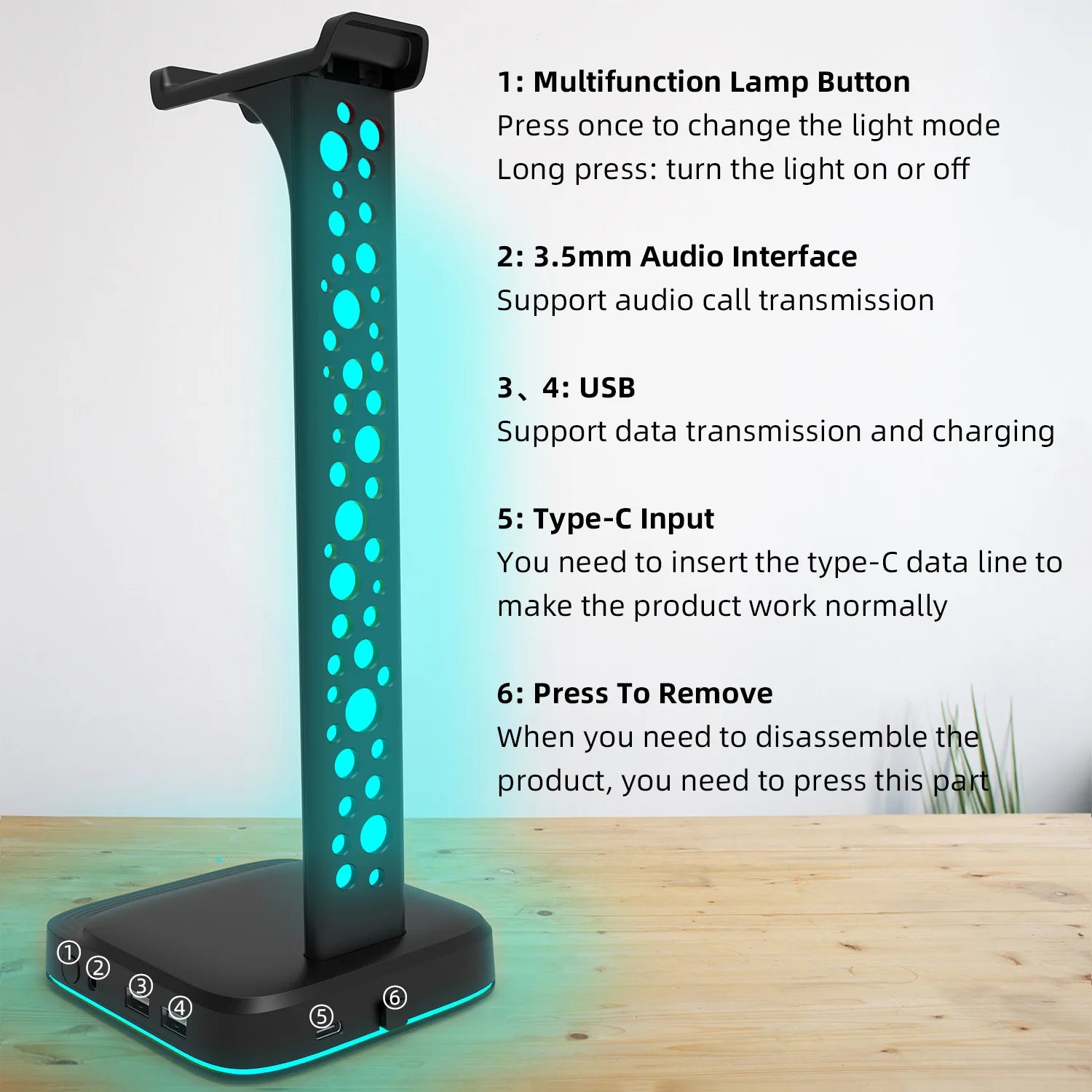 G2 RGB Headphone Stand by Snagg A Headset Holder