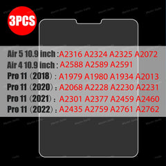 9H 3pcs Tempered Glass Screen Protector For iPad Pro 11 10th 9th Generation 8th 7 6 5 4 3 2 by Snagg A Screen Protector