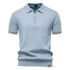 Men's Sport Zipper Polo | Athletic Social & Office Slim Fit Top