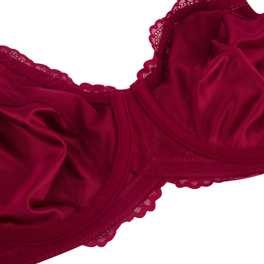 Floral Lace Minimizer T-Shirt Bra | Underwire Full Coverage Non-Padded Unlined