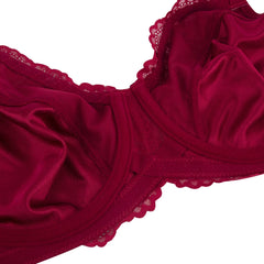 Floral Lace Minimizer T-Shirt Bra | Underwire Full Coverage Non-Padded Unlined