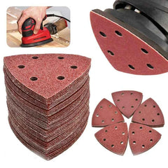 100pcs Triangular Sanding Discs 90mm | Hook & Loop Delta Sander Sandpaper Grit 40–400