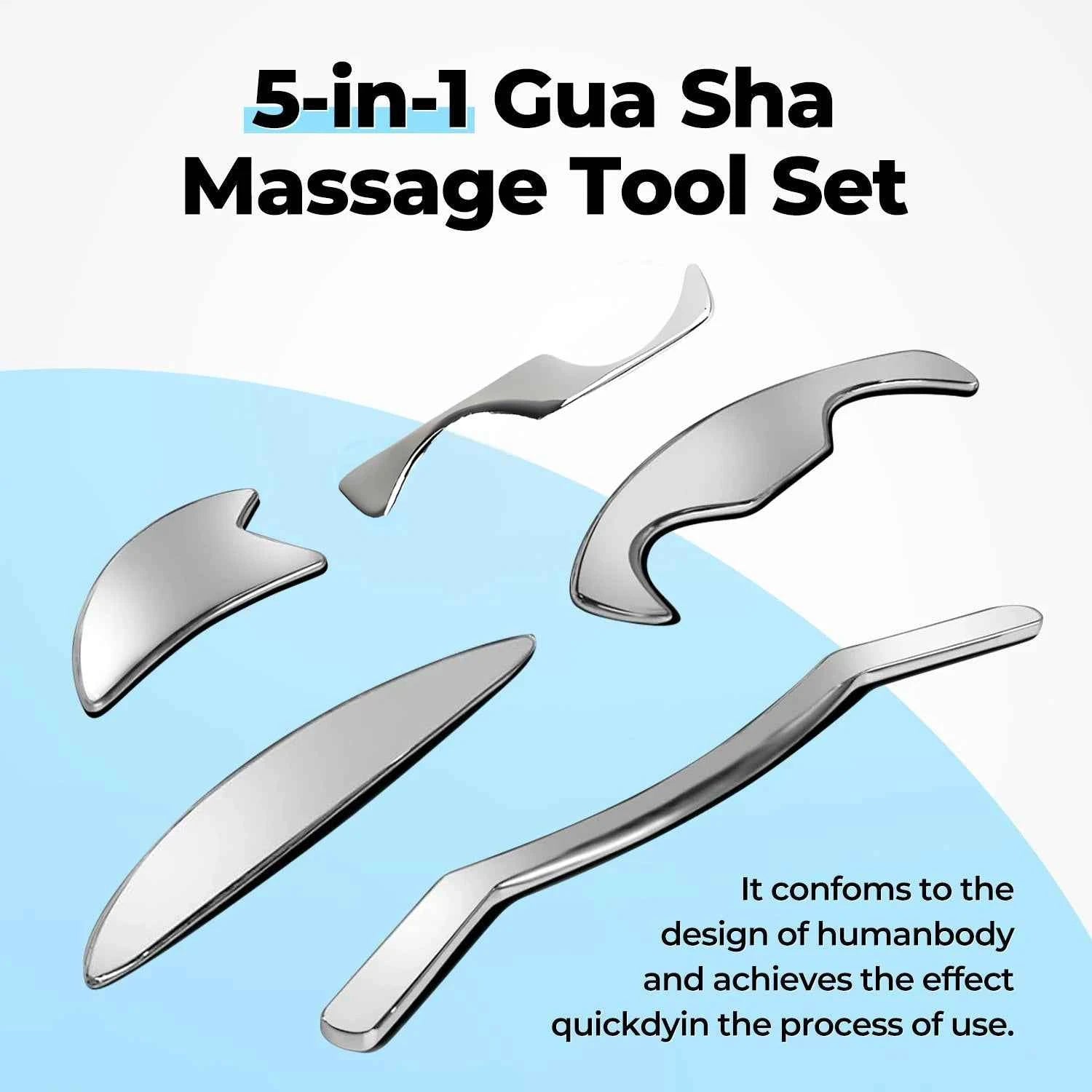 5 in 1 Stainless Steel Gua Sha & IASTM Massage Tool
