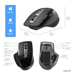 Multi Device Wireless Mouse | M+ Cross-Computer Technology & Precision Laser Navigation