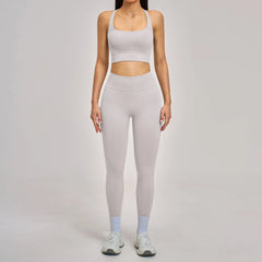 Women's 2-Piece Seamless Yoga Tracksuit | Gym Fitness Set Leggings & Sports Bra Breathable Activewear