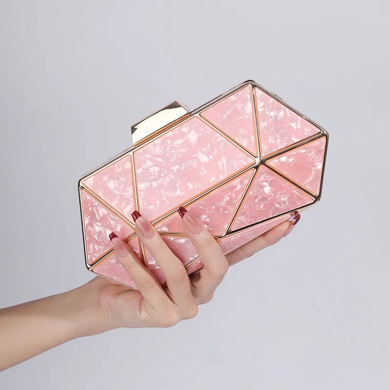 Luxury Acrylic Rhombus Evening Clutch by Snagg It Purses