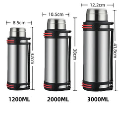 High Capacity 316 Stainless Steel Thermal Flask | Integrated Tea Infuser & Shoulder Carry