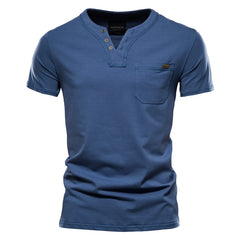 Cotton-Lycra V-Neck Tee | High-Elasticity Summer Essential
