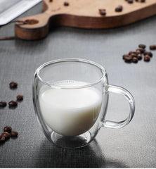 Heat Resistant Double Wall Glass Mug For Coffee by Snagg A Cup