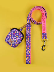 Luxury Double-Sided Print Pet Leash & Poop Bag Holder Set by Snagg A Leash