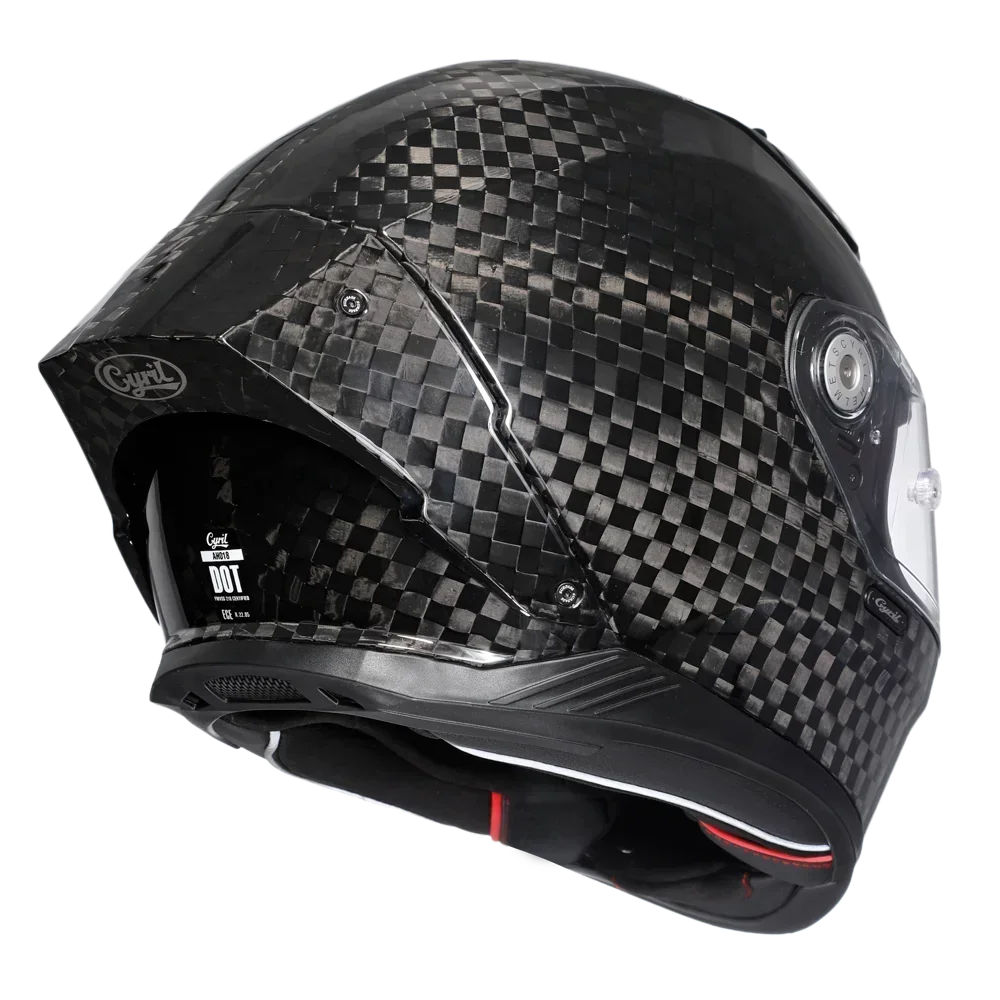 Carbon Fiber Pattern Full Face Motorcycle Helmet by Snagg A Motorcycle Helmet
