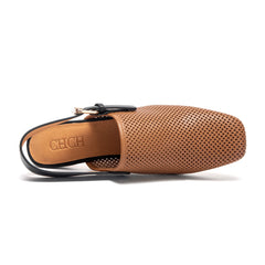 Women’s Leather Hollow Sandals by Snagg A Shoes