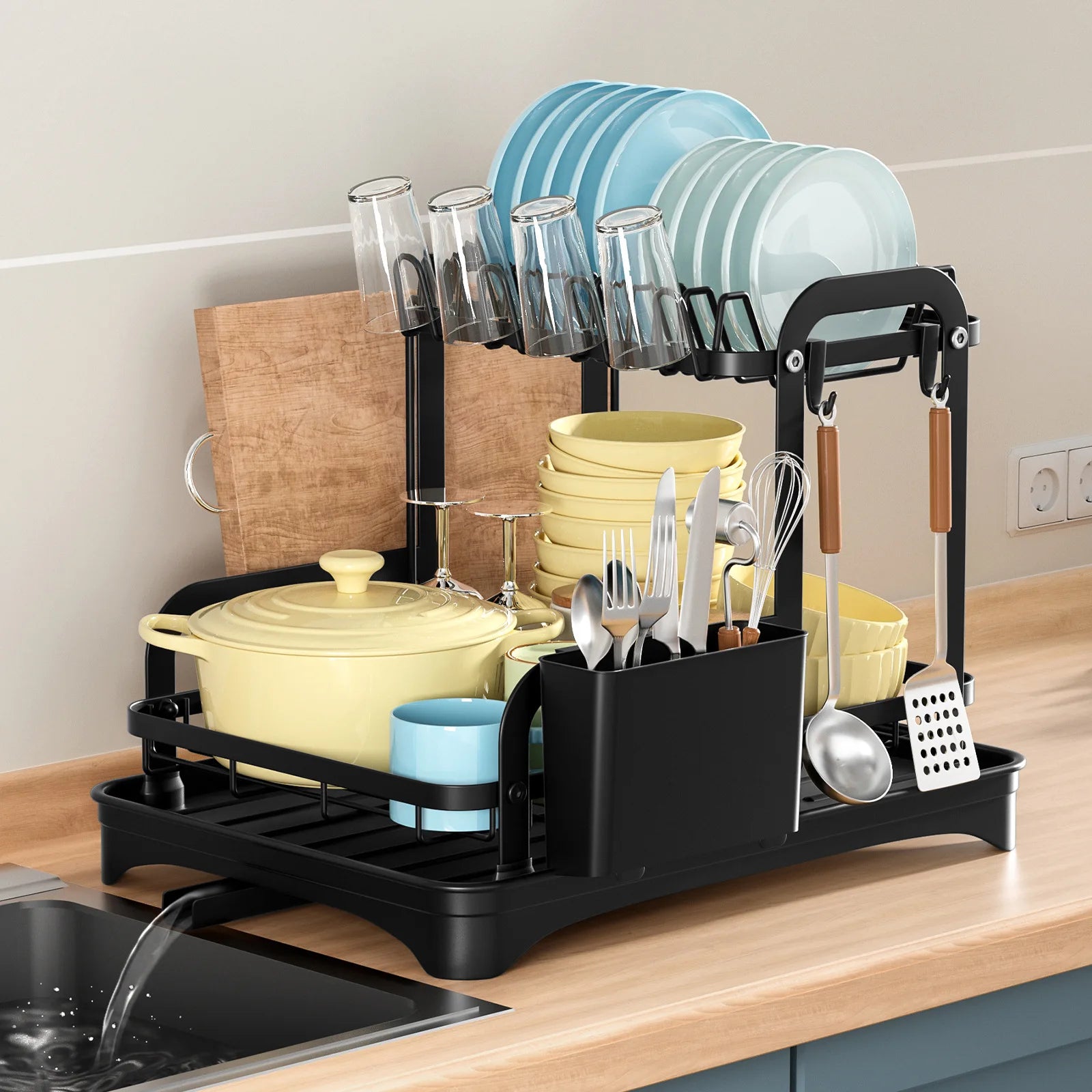 2-Tier Dish & Bowl Drainer Rack by Snagg A Rack