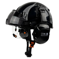 Construction safety helmet with built-in double visors and earmuffs – image 8