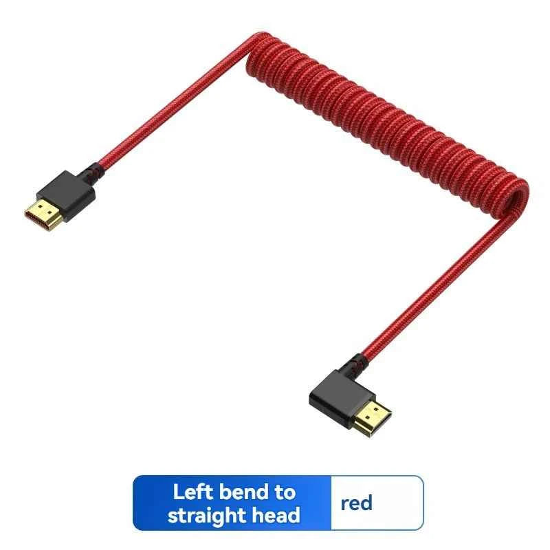 8K/4K Spring Coiled HDMI Cable with Elbow – For Digital Camera, Stabiliser & Monitor