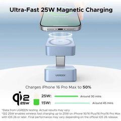 Qi2.2 25W 2-in-1 Magnetic Wireless Charger Stand | Fast Charging for iPhone 16 17 AirPods MagFlow