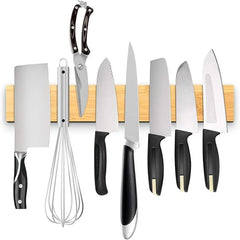 16-Inch Bamboo Magnetic Knife Holder by Snagg A Rack