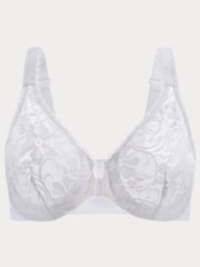 Plus Size Front Closure Racerback Bra | Stretch Lace Underwire Full Coverage