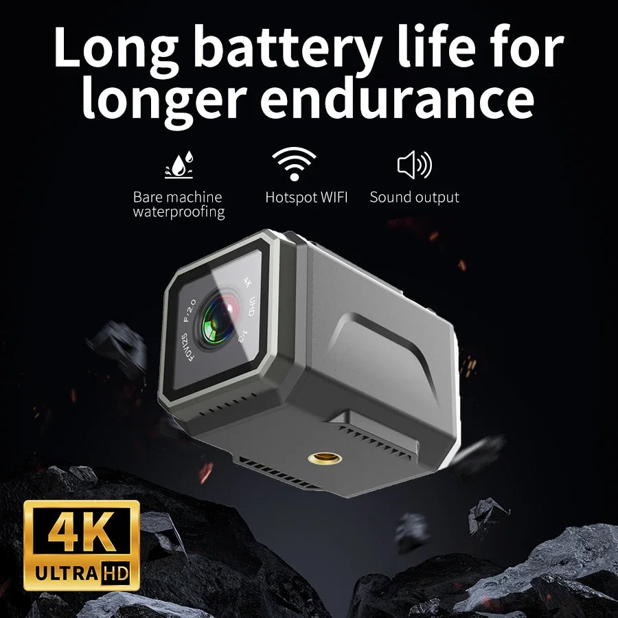 4K HD Mini Action Camera – Waterproof Helmet Cam with Clip Mount by Snagg A Portable Camera