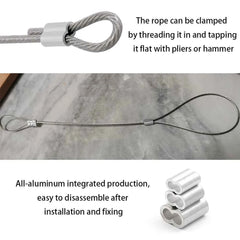 Aluminium Double Hole Cable Crimp Sleeves | Figure-8 Oval Clamps for 1–6mm Steel Wire Rope 20–100pcs