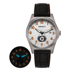 BERNY Titanium Automatic Watch – Fluororubber Strap | Seagull ST1731 | 10ATM Waterproof - SnaggIt