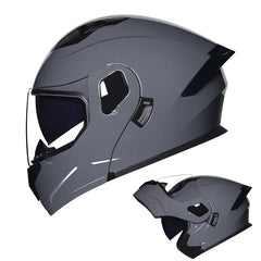 Dual Lens Flip-Up Full Face Motorcycle Helmet by Snagg A Motorcycle Helmet
