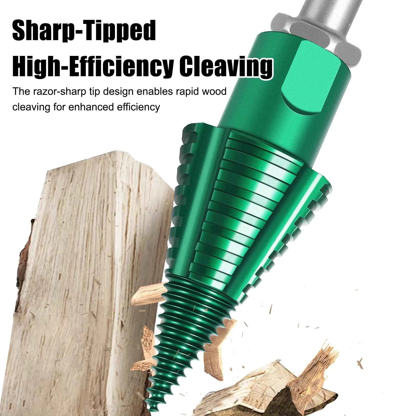 Heavy Duty Firewood Splitter Bit | Detachable Anti Stuck Log Splitting Auger