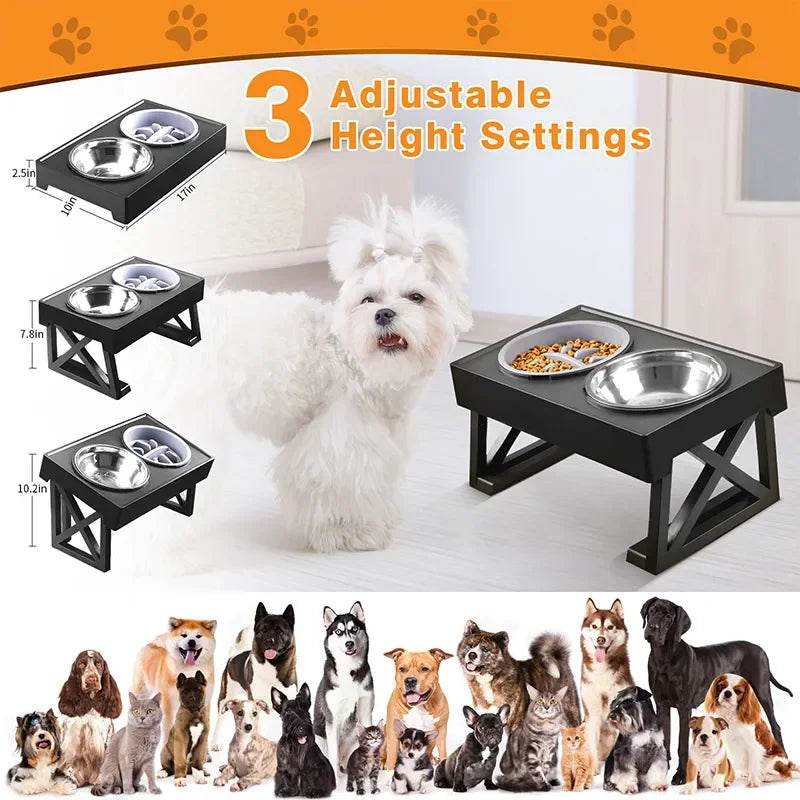 Dog Double Elevated Bowls Stand - SnaggIt